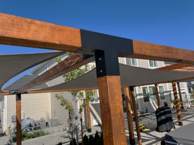 Image showing  4x4 4-Way pergola extender bracket kit