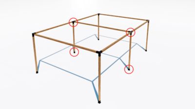 Image showing  4x4 4-Way pergola extender bracket kit
