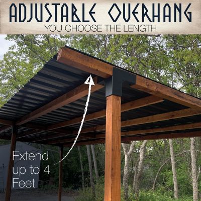 Image showing 5 th Bjorn Woodworks 4x4 Black 5 degree Pergola Brackets & Lean to Kit