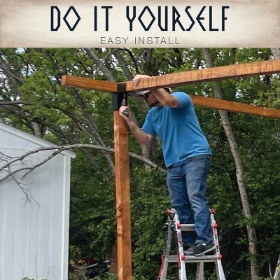 Image showing 8 th Bjorn Woodworks 4x4 Black 5 degree Pergola Brackets & Lean to Kit