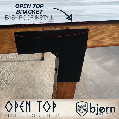 Image showing 9 th Bjorn Woodworks 4x4 Black 5 degree Pergola Brackets & Lean to Kit