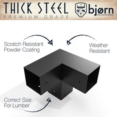 Image showing 6 th Bjorn Woodworks 4x4 Pergola Corner Bracket Kit
