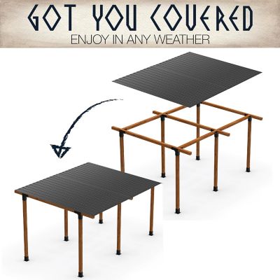 Image showing  4x4 Black 5 degree Pergola Brackets & Lean to Extender Kit