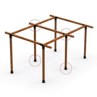 Image showing  4x4 Black 5 degree Pergola Brackets & Lean to Extender Kit