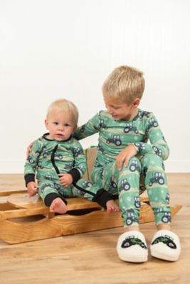 Image showing  Green Tractor Christmas Baby Zippy