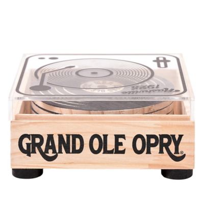 Image showing  Grand Ole Opry Nashville 1925 Vinyl Record Wooden Coaster Set