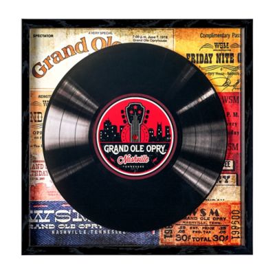 Image showing  Grand Ole Opry Tickets Themed Printed Vinyl Record in Shadowbox Frame