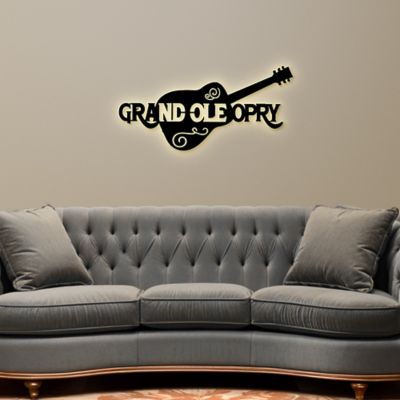 Image showing  Grand Ole Opry Laser Cut Guitar Metal Sign Featuring Back Lit LED