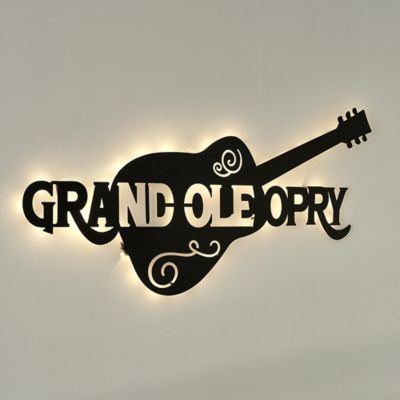 Image showing  Grand Ole Opry Laser Cut Guitar Metal Sign Featuring Back Lit LED