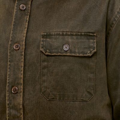 Image showing  Men's Sueded Woven Shirt Jacket with Flannel Plaid Lining