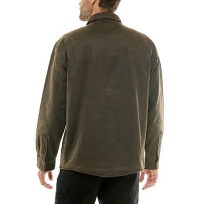 Image showing  Men's Sueded Woven Shirt Jacket with Flannel Plaid Lining