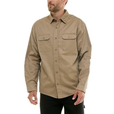 Hallstatt Men's Sueded Woven Shirt Jacket with Flannel Plaid Lining