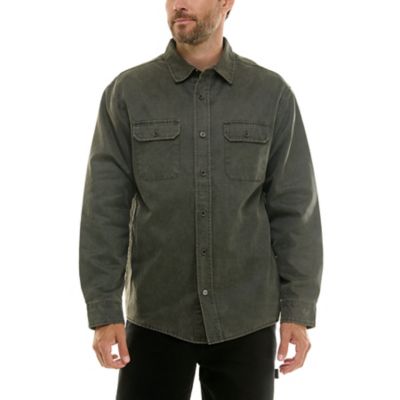 Image showing  Men's Sueded Woven Shirt Jacket with Flannel Plaid Lining