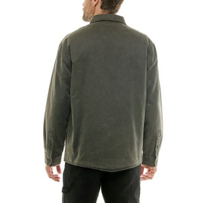 Image showing  Men's Sueded Woven Shirt Jacket with Flannel Plaid Lining