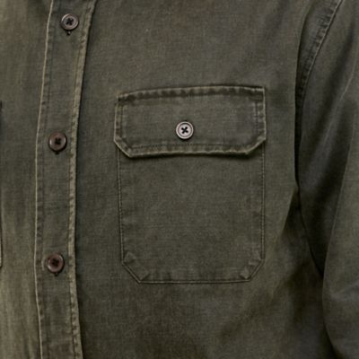 Image showing  Men's Sueded Woven Shirt Jacket with Flannel Plaid Lining