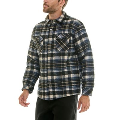 Image showing  Men's Wool Content Quilted Plaid Shirt Jacket
