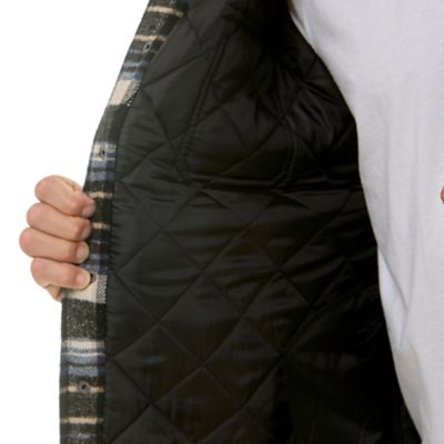 Image showing  Men's Wool Content Quilted Plaid Shirt Jacket