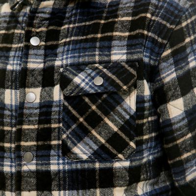 Image showing  Men's Wool Content Quilted Plaid Shirt Jacket