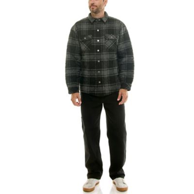 Image showing 6 th Hallstatt Men's Wool Content Quilted Plaid Shirt Jacket