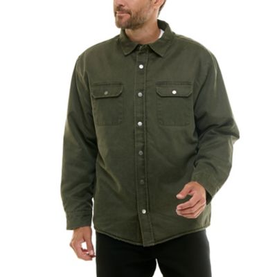 Image showing  Men's Sueded Woven Shirt Jacket with Sherpa Lining