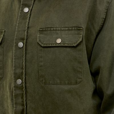 Image showing  Men's Sueded Woven Shirt Jacket with Sherpa Lining