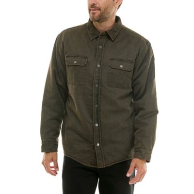 Hallstatt Men's Sueded Woven Shirt Jacket with Sherpa Lining