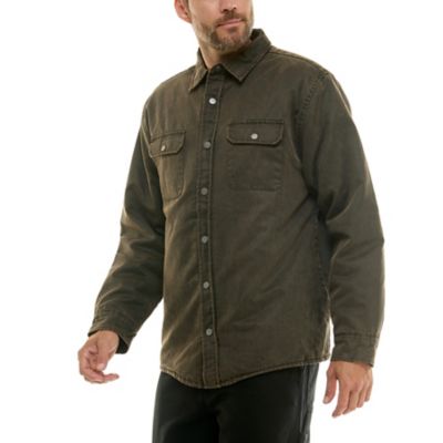 Image showing  Men's Sueded Woven Shirt Jacket with Sherpa Lining