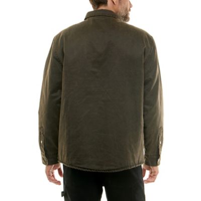 Image showing  Men's Sueded Woven Shirt Jacket with Sherpa Lining
