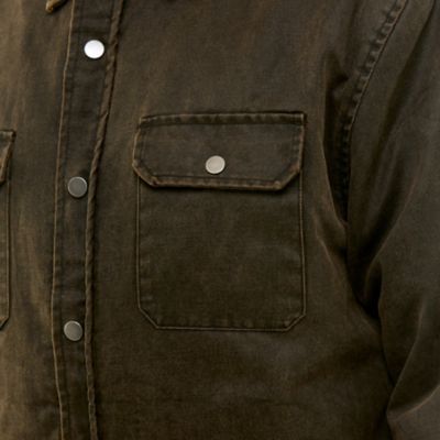 Image showing  Men's Sueded Woven Shirt Jacket with Sherpa Lining