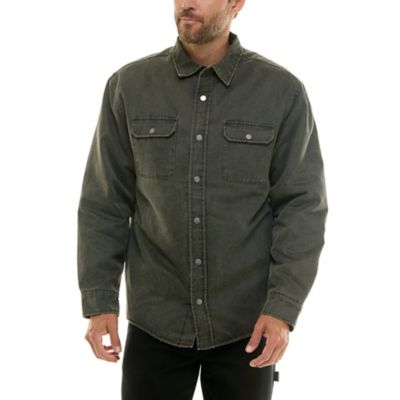 Hallstatt Men's Sueded Woven Shirt Jacket with Sherpa Lining