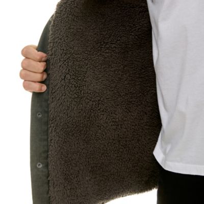 Image showing  Men's Sueded Woven Shirt Jacket with Sherpa Lining