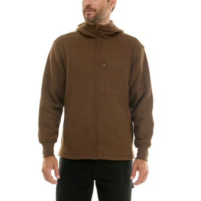 Hallstatt Men's Sherpa-Lined Heather Thermal Hooded Full-Zip Shirt Jacket