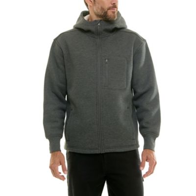 Hallstatt Men's Sherpa-Lined Heather Thermal Hooded Full-Zip Shirt Jacket