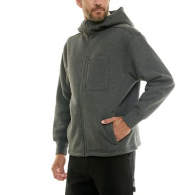 Image showing  Men's Sherpa-Lined Heather Thermal Hooded Full-Zip Shirt Jacket