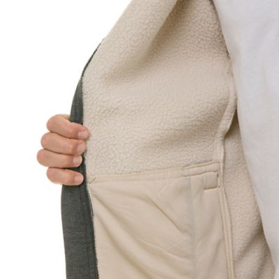 Image showing  Men's Sherpa-Lined Heather Thermal Hooded Full-Zip Shirt Jacket