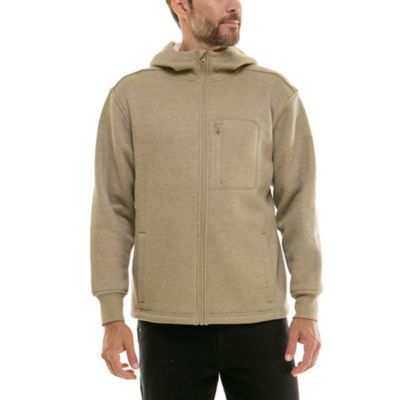Hallstatt Men's Sherpa-Lined Heather Thermal Hooded Full-Zip Shirt Jacket