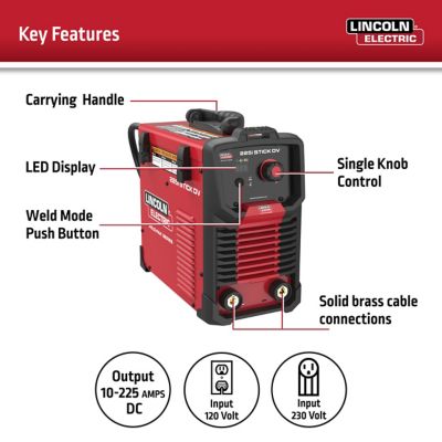 Image showing 7 th Lincoln Electric 225 Amp Stick/TIG Welder, 120/230-Volt Weld-Pak 225i, Electric (DC)