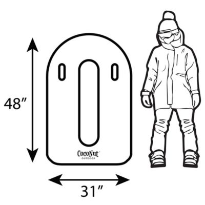 Image showing  CocoNut: 48 in. Toboggan Snow Sled - Orange Cyclone