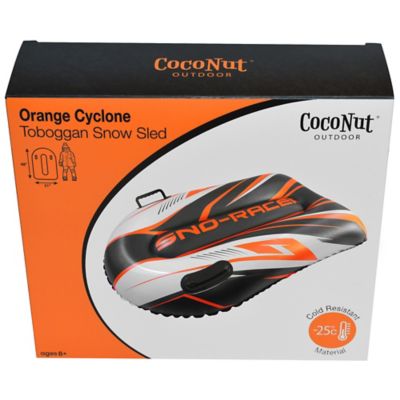 Image showing  CocoNut: 48 in. Toboggan Snow Sled - Orange Cyclone