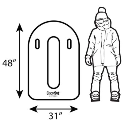 Image showing  CocoNut: 48 in. Toboggan Snow Sled - Red Twister