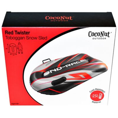 Image showing  CocoNut: 48 in. Toboggan Snow Sled - Red Twister