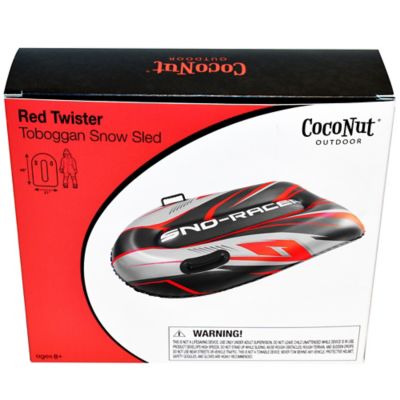 Image showing  CocoNut: 48 in. Toboggan Snow Sled - Red Twister