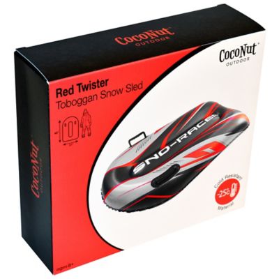 Image showing 5 th Salus CocoNut: 48 in. Toboggan Snow Sled - Red Twister