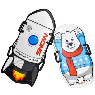 Image showing 6 th Salus CocoNut: Foam Sled 2 Pack - Polar Bear & Rocket Ship