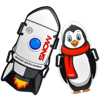 Image showing 6 th Salus CocoNut: Foam Sled 2 Pack - Penguin & Rocket Ship