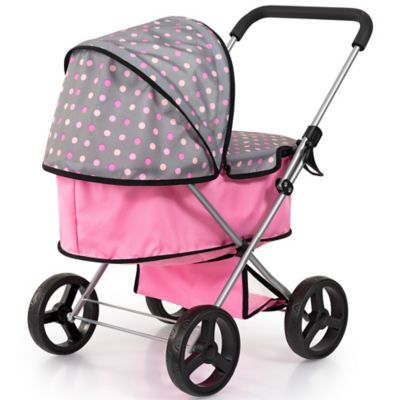 Image showing  Pram Go - Pink, Grey, Polka Dots