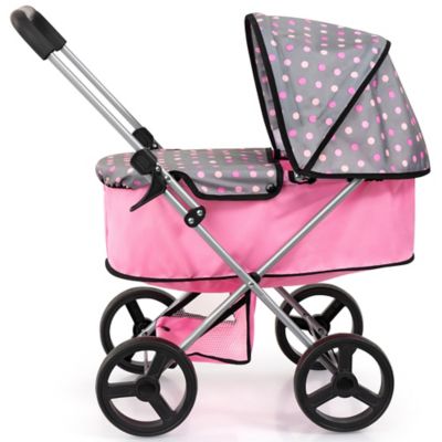 Image showing  Pram Go - Pink, Grey, Polka Dots