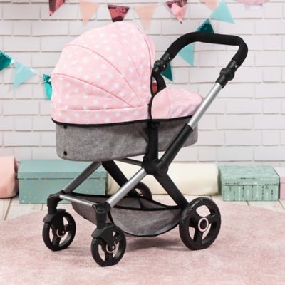 Image showing  Pram Xeo - Soft Pink, Grey, Stars