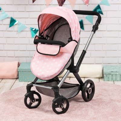 Image showing  Pram Xeo - Soft Pink, Grey, Stars