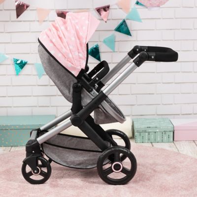 Image showing  Pram Xeo - Soft Pink, Grey, Stars